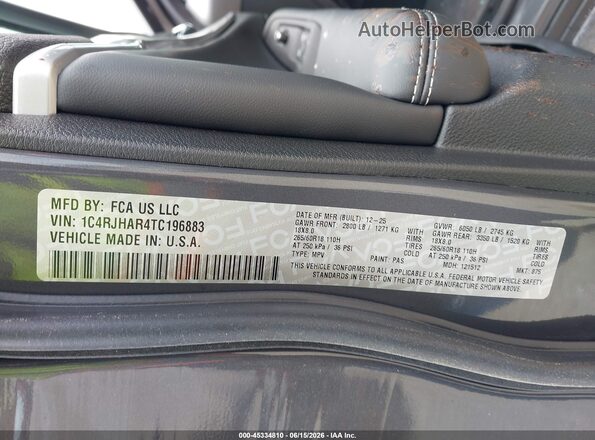 1C4RJHAR4TC196883 2026 JEEP GRAND CHEROKEE Серый Вид подкапотного пространства