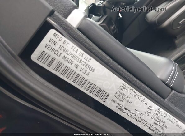 1C4RJHBG5SC285499 2025 JEEP GRAND CHEROKEE Black Engine compartment view