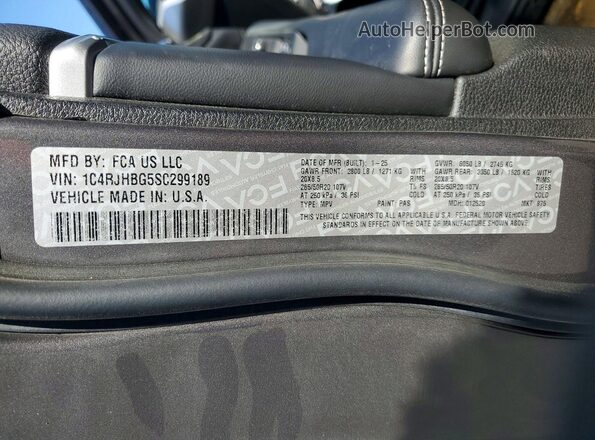 1C4RJHBG5SC299189 2025 JEEP GRAND Gray სალონის 360-გრადუსიანი ხედი