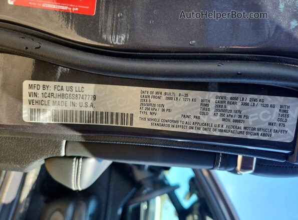 1C4RJHBG6S8747779 2025 JEEP GRAND Серый Вид подкапотного пространства