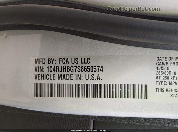 1C4RJHBG7S8650574 2025 JEEP GRAND CHEROKEE Silver Շարժիչի բաժամունքի տեսք