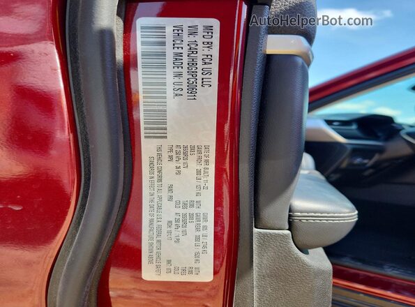 1C4RJHBG8PC506911 2023 JEEP GRAND Burgundy VIN კოდის სტიკერის ხედი