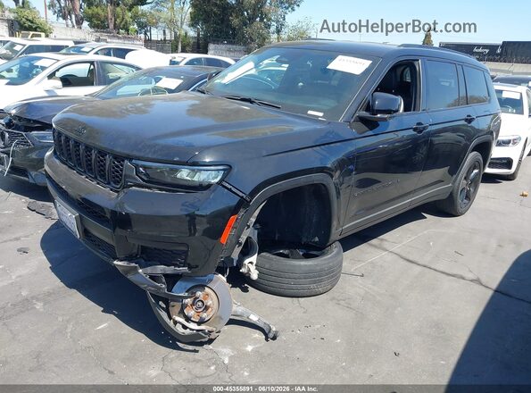 1C4RJKAG0M8194869 2021 JEEP GRAND CHEROKEE L Black Vista tres cuartos delantera izquierda