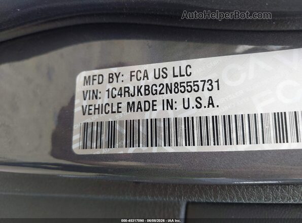 1C4RJKBG2N8555731 2022 JEEP GRAND CHEROKEE L Серый 