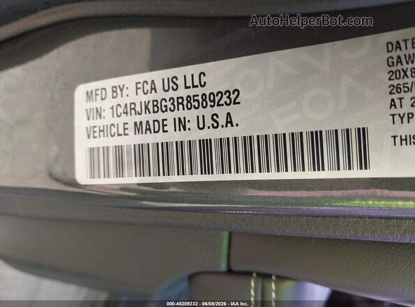 1C4RJKBG3R8589232 2024 JEEP GRAND CHEROKEE L Gray Widok komory silnika