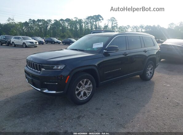1C4RJKBG4M8135662 2021 JEEP GRAND CHEROKEE L Black Առջևի ձախ երեք քառորդ տեսարան