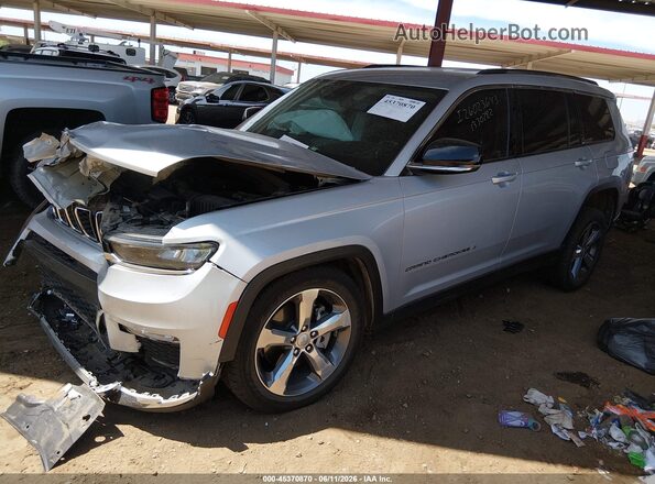 1C4RJKBG4M8143986 2021 JEEP GRAND CHEROKEE L Silver წინა მარცხენა ხედი სამი მეოთხედიდან