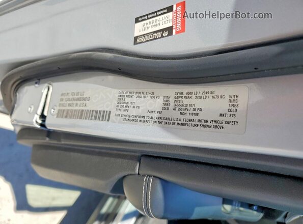 1C4RJKBG4M8204818 2021 JEEP GRAND Silver Vista de la etiqueta del VIN