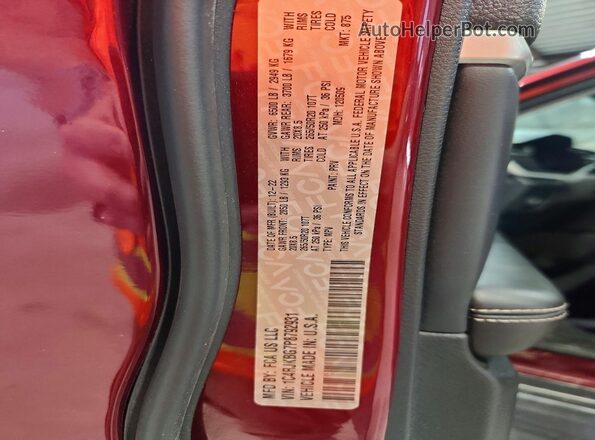 1C4RJKBG7P8792931 2023 JEEP GRAND Maroon Вид наклейки з VIN-кодом