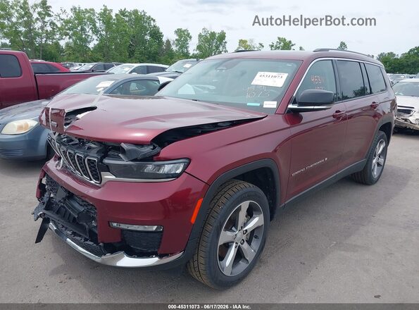 1C4RJKBGXM8123595 2021 JEEP GRAND CHEROKEE L Red Առջևի ձախ երեք քառորդ տեսարան