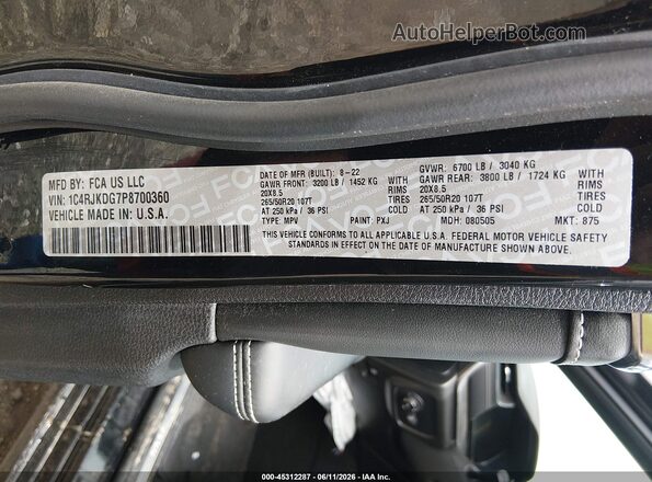 1C4RJKDG7P8700360 2023 JEEP GRAND CHEROKEE L Black Vista del compartimento del motor