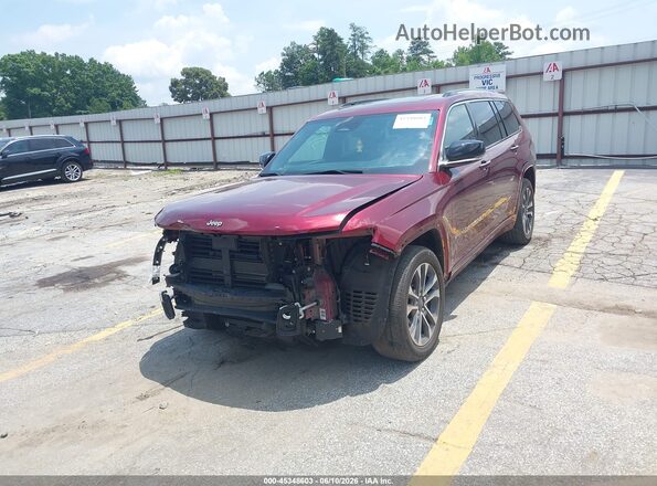 1C4RJKDGXM8169456 2021 JEEP GRAND CHEROKEE L Maroon წინა მარცხენა ხედი სამი მეოთხედიდან