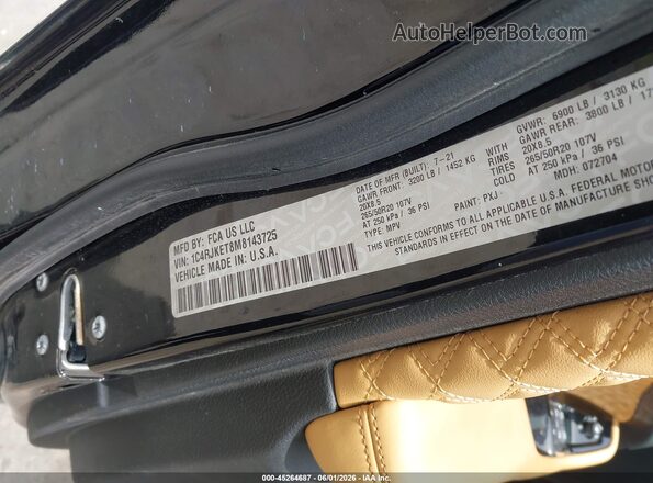 1C4RJKET8M8143725 2021 JEEP GRAND CHEROKEE L Black Вид підкапотного простору