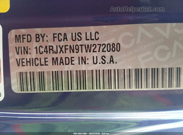 1C4RJXFN9TW272080 2026 JEEP WRANGLER Фиолетовый Вид подкапотного пространства