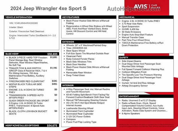 1C4RJXN64RW283393 2024 JEEP WRANGLER Red Вид підкапотного простору