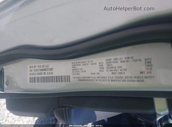 1C4RJYB66N8721307 2022 JEEP GRAND CHEROKEE 4XE Silver Widok komory silnika