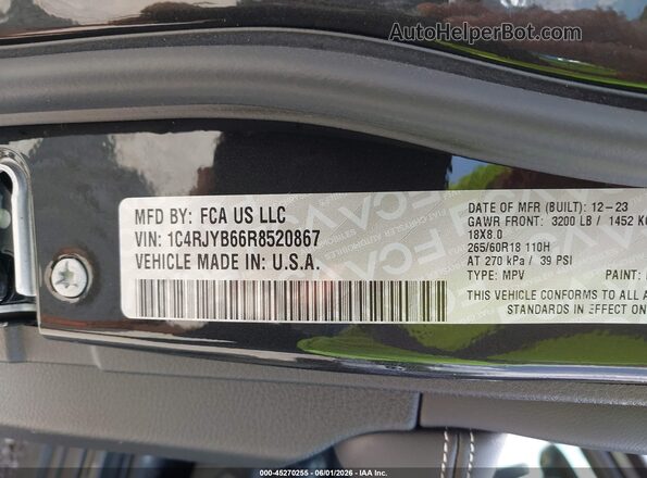 1C4RJYB66R8520867 2024 JEEP GRAND CHEROKEE 4XE Черный Вид подкапотного пространства