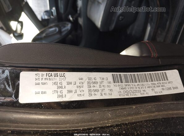 1C4SDHCT6JC231910 2018 DODGE DURANGO Black Вид підкапотного простору