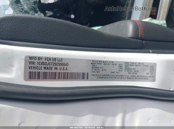 1C4SDJCT2SC555543 2025 DODGE DURANGO White Շարժիչի բաժամունքի տեսք