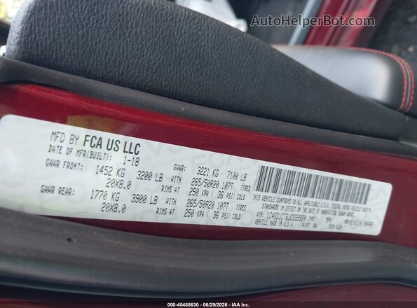 1C4SDJCT6JC239920 2018 DODGE DURANGO Red Շարժիչի բաժամունքի տեսք