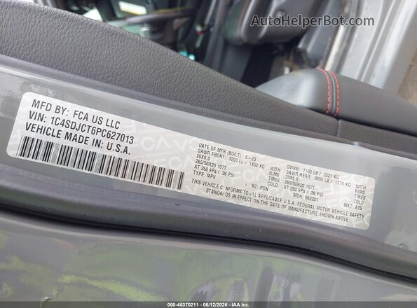 1C4SDJCT6PC627013 2023 DODGE DURANGO Gray Vista del compartimento del motor
