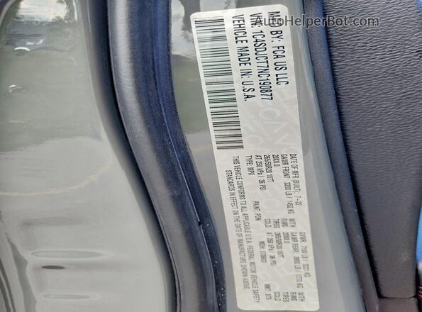 1C4SDJCT7NC190877 2022 DODGE DURANGO Gray VIN კოდის სტიკერის ხედი