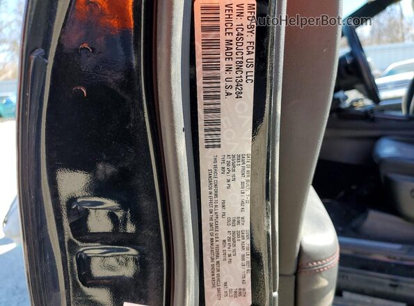 1C4SDJCT8NC134284 2022 DODGE DURANGO Черный Вид подкапотного пространства