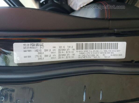 1C4SDJCT9JC112224 2018 DODGE DURANGO Black VIN sticker view