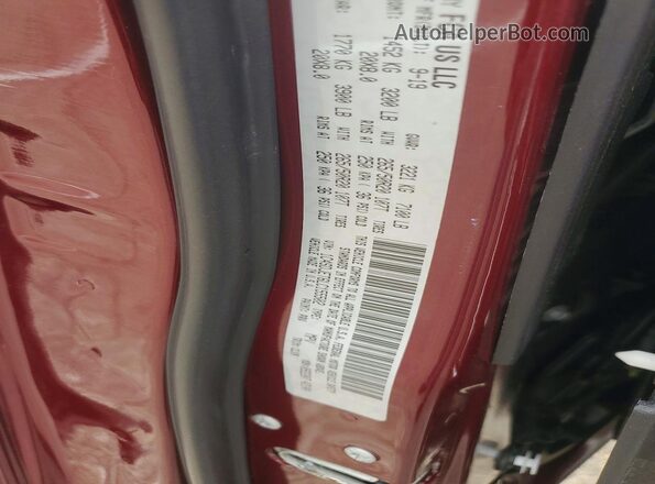 1C4SDJET6LC155502 2020 DODGE DURANGO Maroon VIN կոդի պիտակի տեսք