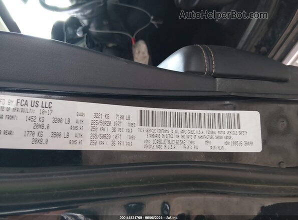 1C4SDJET8JC161542 2018 DODGE DURANGO Black Շարժիչի բաժամունքի տեսք