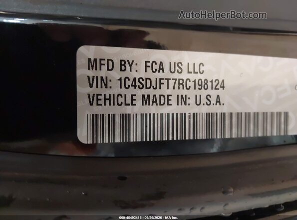1C4SDJFT7RC198124 2024 DODGE DURANGO Black Engine compartment view
