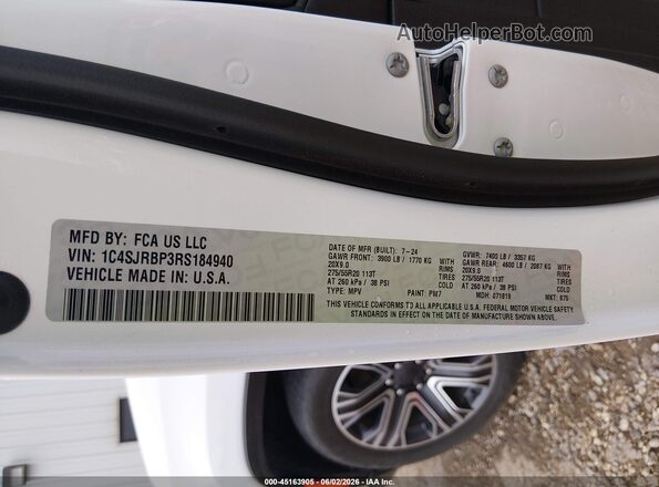 1C4SJRBP3RS184940 2024 JEEP WAGONEER L Белый Вид подкапотного пространства