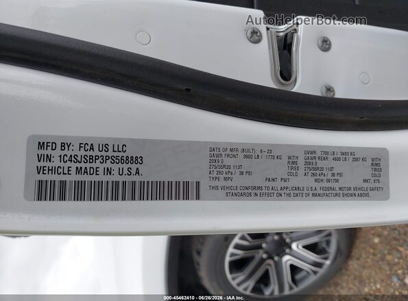 1C4SJSBP3PS568883 2023 JEEP WAGONEER L White Engine compartment view