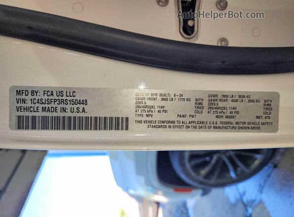 1C4SJSFP3RS150448 2024 JEEP GRAND White 