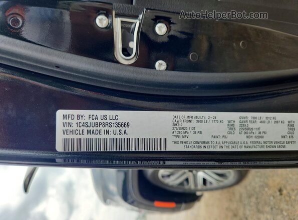 1C4SJUBP8RS135669 2024 JEEP WAGONEER Black Vista de la etiqueta del VIN