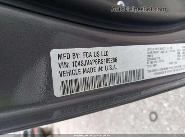 1C4SJVAP6RS109286 2024 JEEP WAGONEER Gray Vista del compartimento del motor