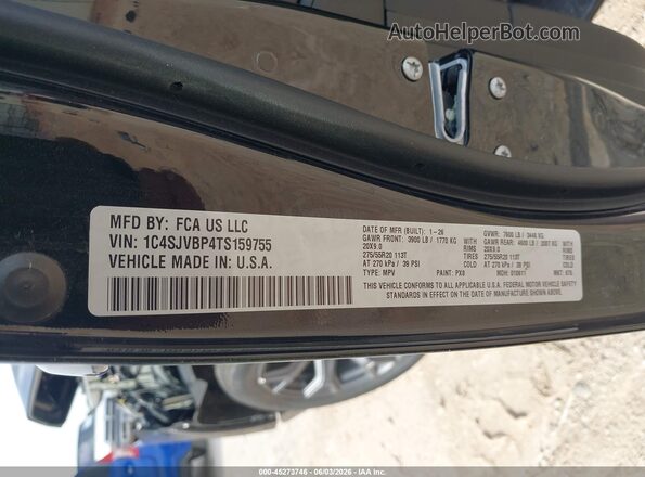 1C4SJVBP4TS159755 2026 JEEP GRAND WAGONEER Black Widok komory silnika