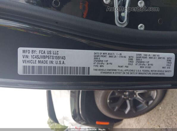 1C4SJVBP6TS159143 2026 JEEP GRAND WAGONEER Black Շարժիչի բաժամունքի տեսք