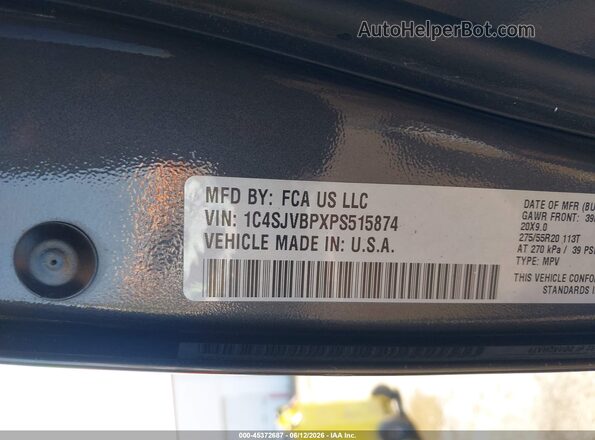 1C4SJVBPXPS515874 2023 JEEP WAGONEER Gray 