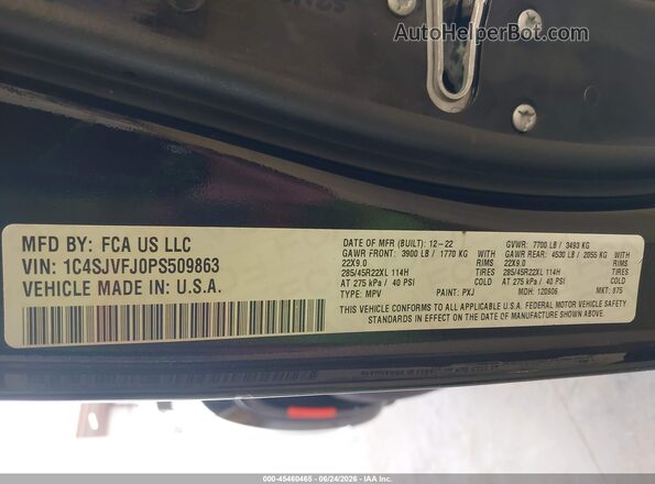 1C4SJVFJ0PS509863 2023 JEEP GRAND WAGONEER Black Շարժիչի բաժամունքի տեսք