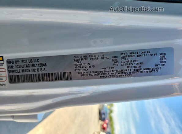 1C6HJTAG1RL112046 2024 JEEP GLADIATOR White Շարժիչի բաժամունքի տեսք