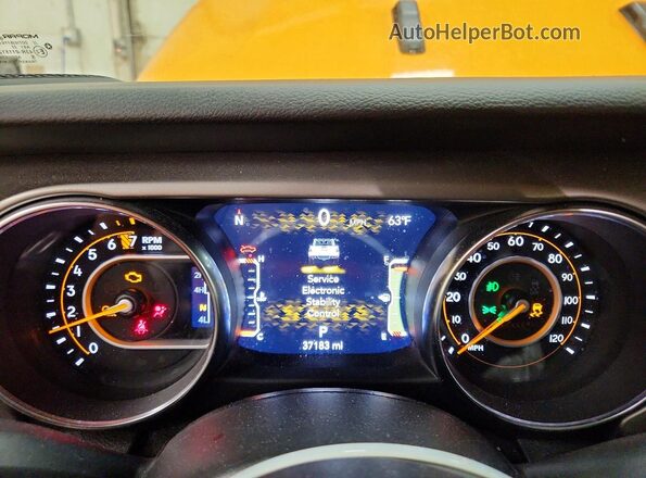 1C6HJTAG5ML559066 2021 JEEP GLADIATOR Orange Instrument cluster view