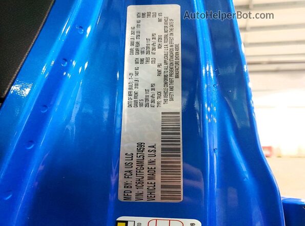 1C6HJTFG4ML574599 2021 JEEP GLADIATOR Синий Вид подкапотного пространства