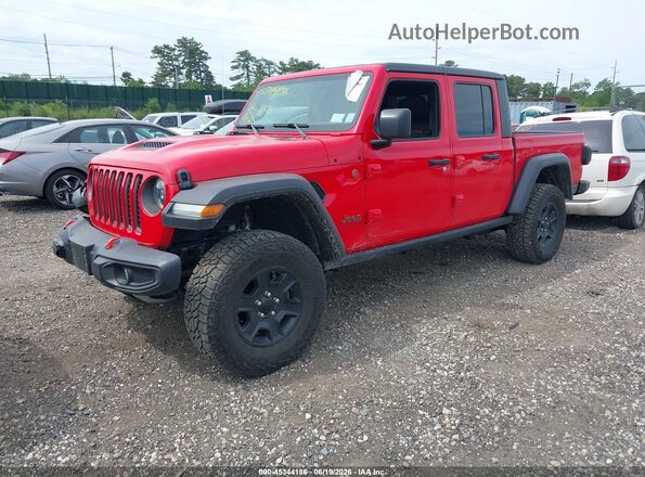1C6JJTEG3PL592079 2023 JEEP GLADIATOR Red წინა მარცხენა ხედი სამი მეოთხედიდან