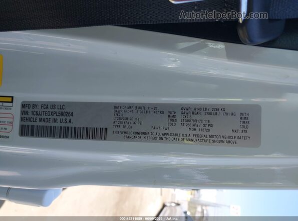 1C6JJTEGXPL590264 2023 JEEP GLADIATOR White Vista del compartimento del motor