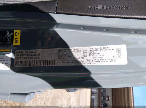 1C6PJTAG2SL536286 2025 JEEP GLADIATOR Blue Շարժիչի բաժամունքի տեսք