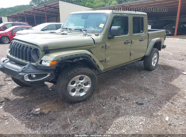 1C6PJTAG8SL548653 2025 JEEP GLADIATOR Green Առջևի ձախ երեք քառորդ տեսարան