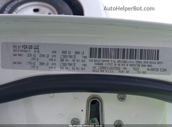 1C6RR6FG1GS375552 2016 RAM 1500 White 