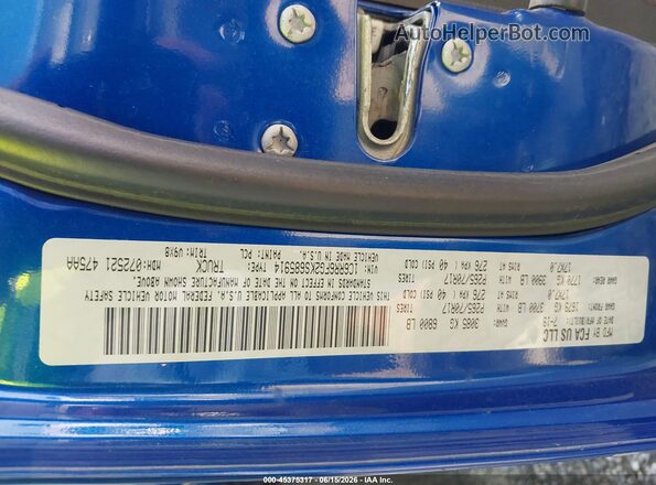 1C6RR6FG2KS685914 2019 RAM 1500 CLASSIC Blue ძრავის განყოფილების ხედი