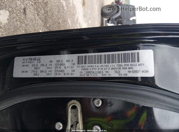1C6RR6FG4LS124616 2020 RAM 1500 CLASSIC Black Вид підкапотного простору